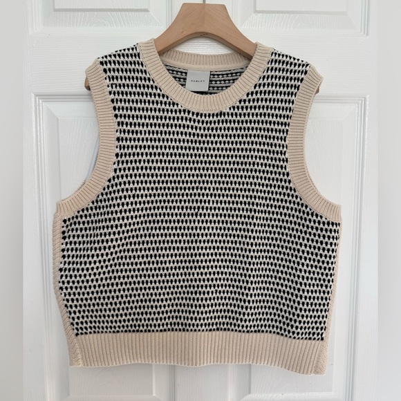 Varley Anthropologie Women's Large Knowles Textured Knit Sweater Vest Birch - Picture 4 of 12